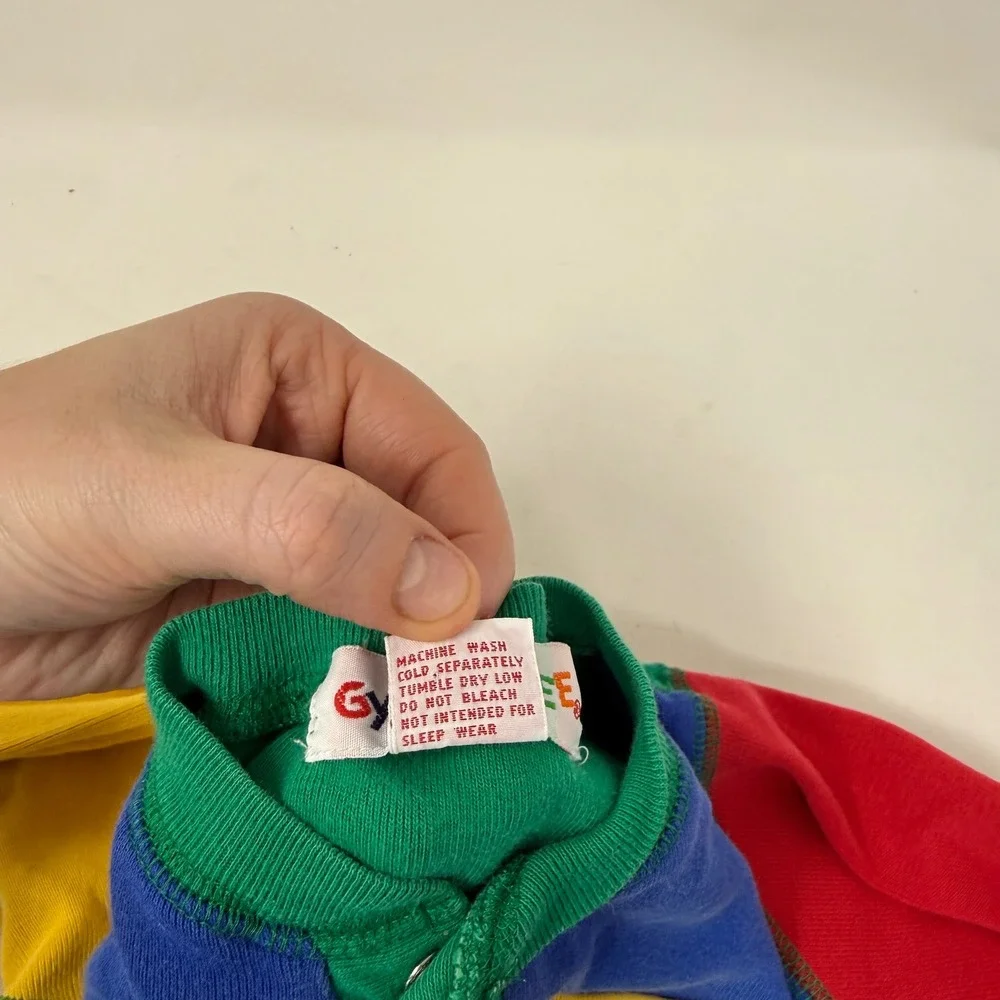 Gymboree Vintage Rainbow Tag Colorblock Romper One Piece Infant Baby 6-12 Months